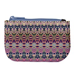 Colorful Boho Pattern Large Coin Purse by SpinnyChairDesigns