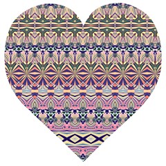 Colorful Boho Pattern Wooden Puzzle Heart by SpinnyChairDesigns