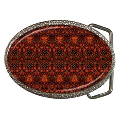 Boho Dark Red Floral Belt Buckles by SpinnyChairDesigns