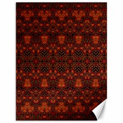 Boho Dark Red Floral Canvas 12  X 16  by SpinnyChairDesigns