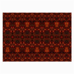 Boho Dark Red Floral Large Glasses Cloth (2 Sides) by SpinnyChairDesigns