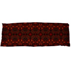 Boho Dark Red Floral Body Pillow Case Dakimakura (two Sides) by SpinnyChairDesigns