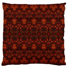 Boho Dark Red Floral Large Cushion Case (two Sides) by SpinnyChairDesigns