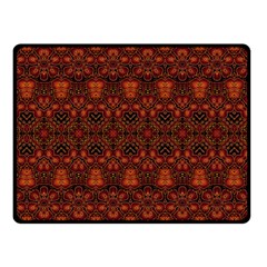 Boho Dark Red Floral Double Sided Fleece Blanket (small)  by SpinnyChairDesigns