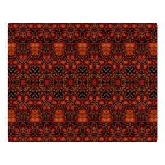 Boho Dark Red Floral Double Sided Flano Blanket (large)  by SpinnyChairDesigns