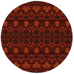 Boho Dark Red Floral Wooden Bottle Opener (round) by SpinnyChairDesigns