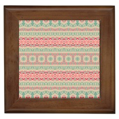 Boho Teal Pink Framed Tile by SpinnyChairDesigns