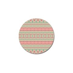 Boho Teal Pink Golf Ball Marker by SpinnyChairDesigns