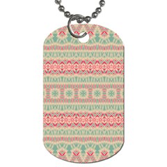 Boho Teal Pink Dog Tag (two Sides) by SpinnyChairDesigns