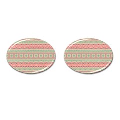 Boho Teal Pink Cufflinks (oval) by SpinnyChairDesigns