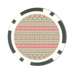 Boho Teal Pink Poker Chip Card Guard by SpinnyChairDesigns