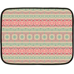 Boho Teal Pink Fleece Blanket (mini) by SpinnyChairDesigns