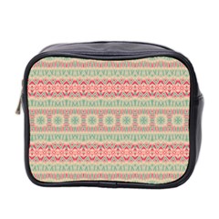 Boho Teal Pink Mini Toiletries Bag (two Sides) by SpinnyChairDesigns