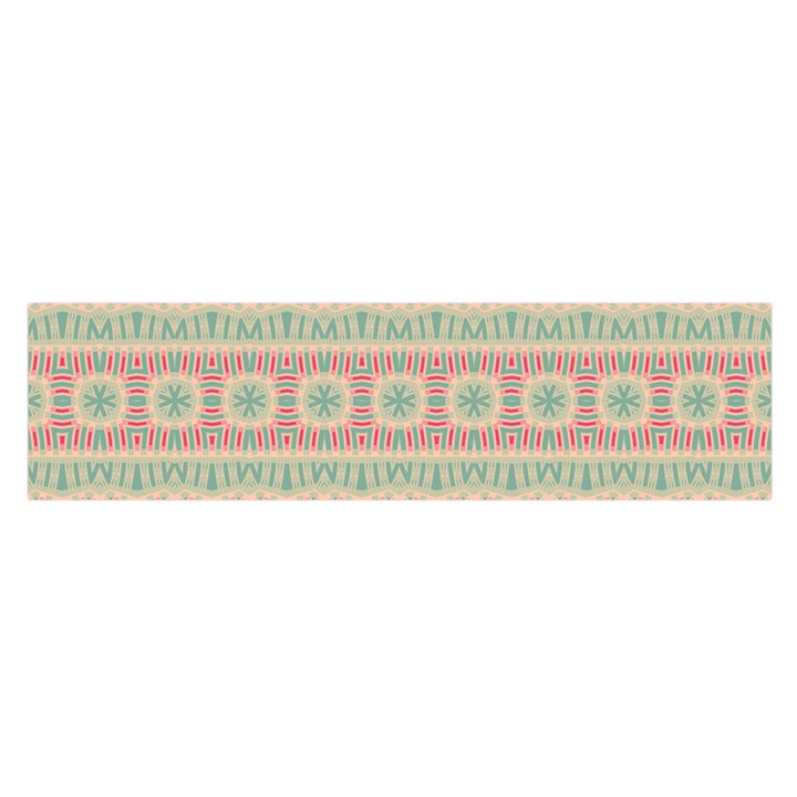 Boho Teal Pink Satin Scarf (Oblong)