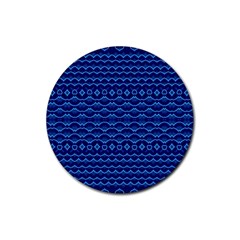 Cobalt Blue  Rubber Round Coaster (4 Pack)  by SpinnyChairDesigns