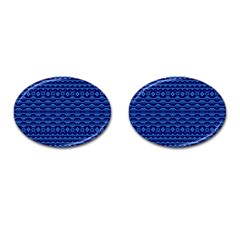 Cobalt Blue  Cufflinks (oval) by SpinnyChairDesigns