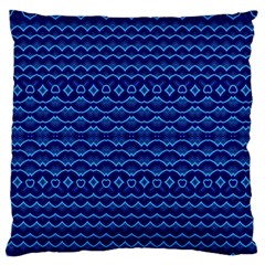 Cobalt Blue  Large Flano Cushion Case (one Side) by SpinnyChairDesigns