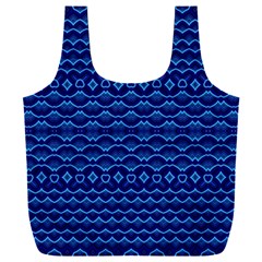 Cobalt Blue  Full Print Recycle Bag (xxl) by SpinnyChairDesigns