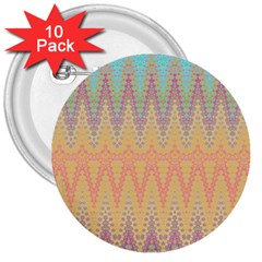 Boho Pastel Colors 3  Buttons (10 Pack)  by SpinnyChairDesigns