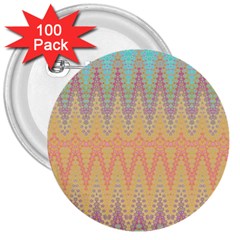 Boho Pastel Colors 3  Buttons (100 Pack)  by SpinnyChairDesigns