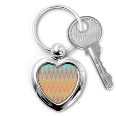 Boho Pastel Colors Key Chain (heart) by SpinnyChairDesigns