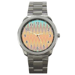 Boho Pastel Colors Sport Metal Watch by SpinnyChairDesigns