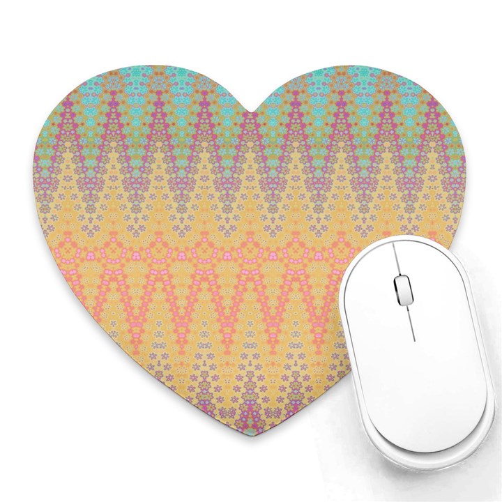 Boho Pastel Colors Heart Mousepads