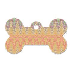 Boho Pastel Colors Dog Tag Bone (one Side) by SpinnyChairDesigns