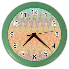 Boho Pastel Colors Color Wall Clock by SpinnyChairDesigns