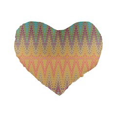 Boho Pastel Colors Standard 16  Premium Flano Heart Shape Cushions by SpinnyChairDesigns