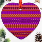 Boho Magenta and Gold Ornament (Heart) Front