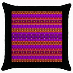 Boho Magenta And Gold Throw Pillow Case (black) by SpinnyChairDesigns