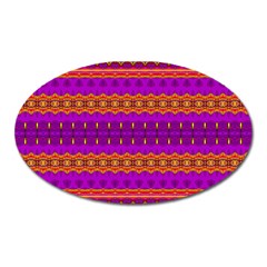 Boho Magenta And Gold Oval Magnet by SpinnyChairDesigns