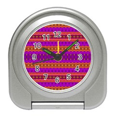 Boho Magenta And Gold Travel Alarm Clock by SpinnyChairDesigns