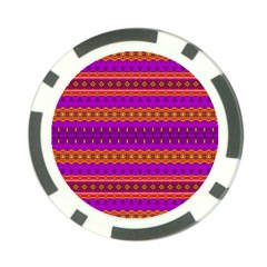 Boho Magenta And Gold Poker Chip Card Guard by SpinnyChairDesigns