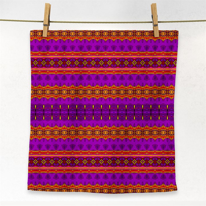 Boho Magenta and Gold Face Towel