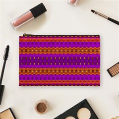 Boho Magenta And Gold Cosmetic Bag (medium) by SpinnyChairDesigns