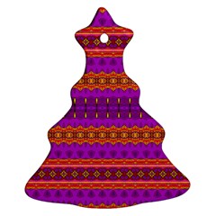 Boho Magenta And Gold Christmas Tree Ornament (two Sides) by SpinnyChairDesigns