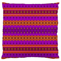 Boho Magenta And Gold Large Cushion Case (two Sides) by SpinnyChairDesigns