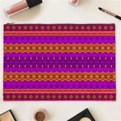 Boho Magenta And Gold Cosmetic Bag (xxl) by SpinnyChairDesigns