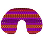 Boho Magenta and Gold Travel Neck Pillow Back