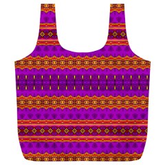 Boho Magenta And Gold Full Print Recycle Bag (xl) by SpinnyChairDesigns