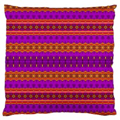 Boho Magenta And Gold Large Flano Cushion Case (two Sides) by SpinnyChairDesigns