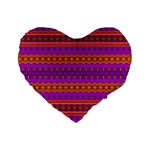 Boho Magenta and Gold Standard 16  Premium Flano Heart Shape Cushions Front