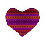 Boho Magenta and Gold Standard 16  Premium Flano Heart Shape Cushions Back