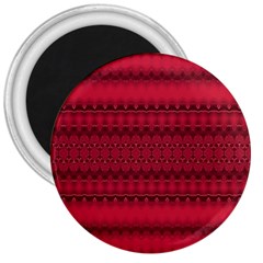 Crimson Red Pattern 3  Magnets by SpinnyChairDesigns