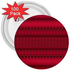 Crimson Red Pattern 3  Buttons (100 Pack)  by SpinnyChairDesigns