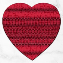 Crimson Red Pattern Jigsaw Puzzle (heart) by SpinnyChairDesigns