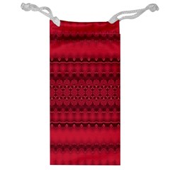 Crimson Red Pattern Jewelry Bag by SpinnyChairDesigns