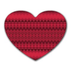 Crimson Red Pattern Heart Mousepads by SpinnyChairDesigns